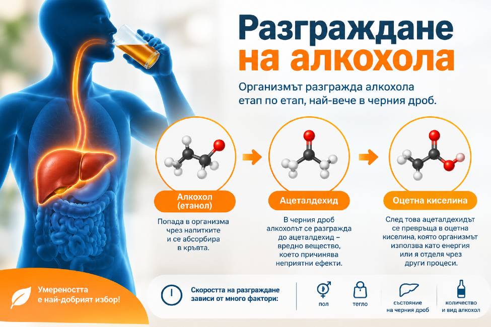 Време за разграждане на алкохола