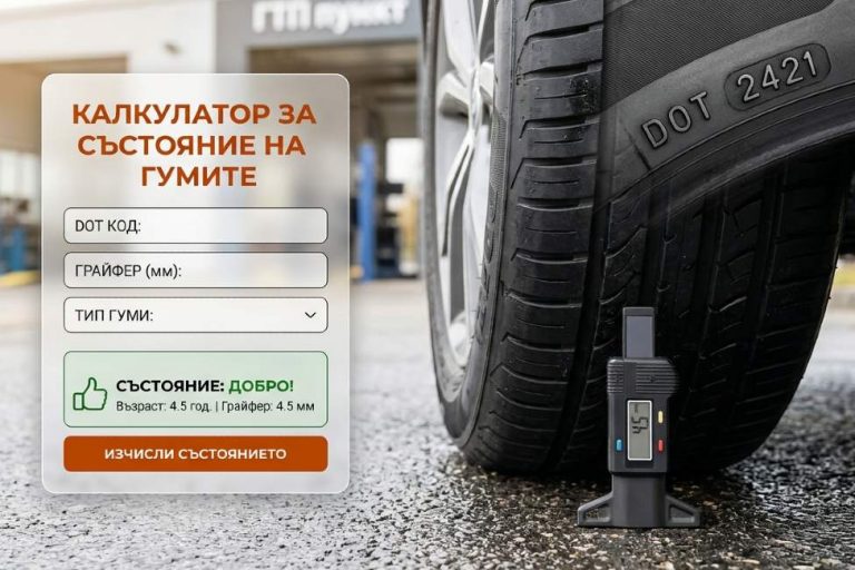Калкулатор за гуми: Проверка по DOT и грайфер