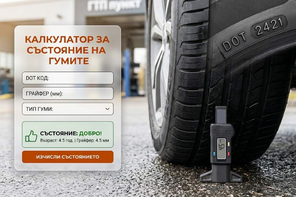Калкулатор за гуми: Проверка по DOT и грайфер